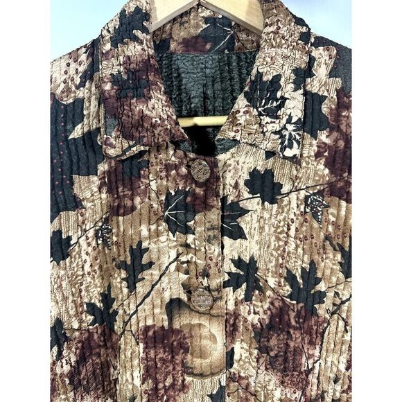 UBU Women's Reversible Lightweight Crinkle Packable Coat Tan/Green Size Medium - Picture 2 of 16